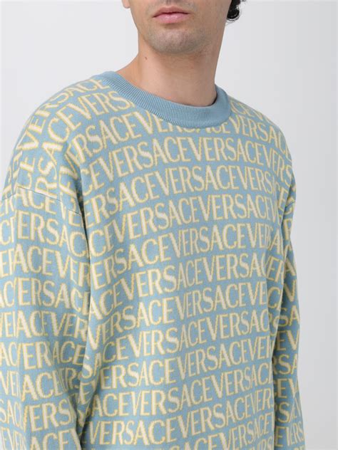 Versace Maglia in cotone con ricamo logo 